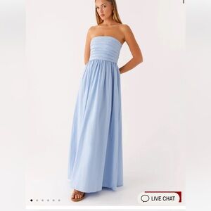 Peppermayo Strapless Light Blue Dress